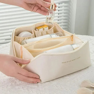 Bolsa de maquillaje con almohada de cuero