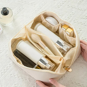 Bolsa de maquillaje con almohada de cuero